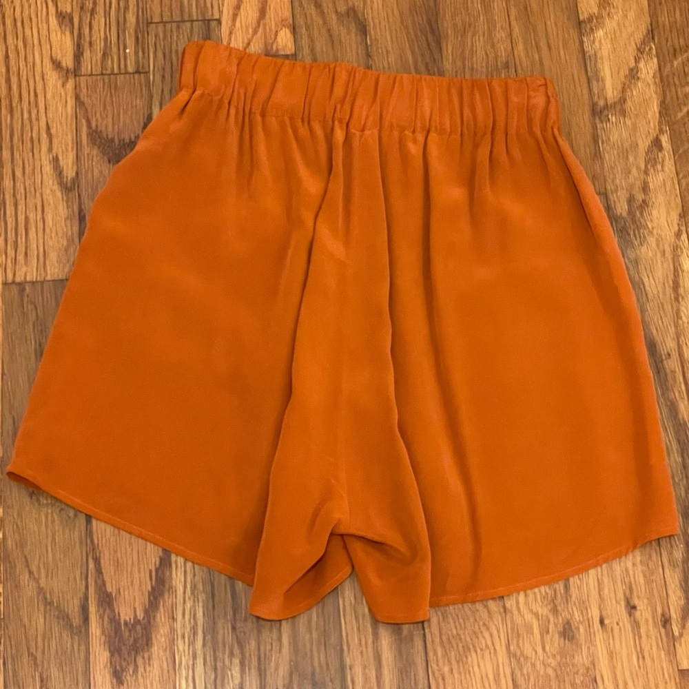 100% silk burnt orange shorts